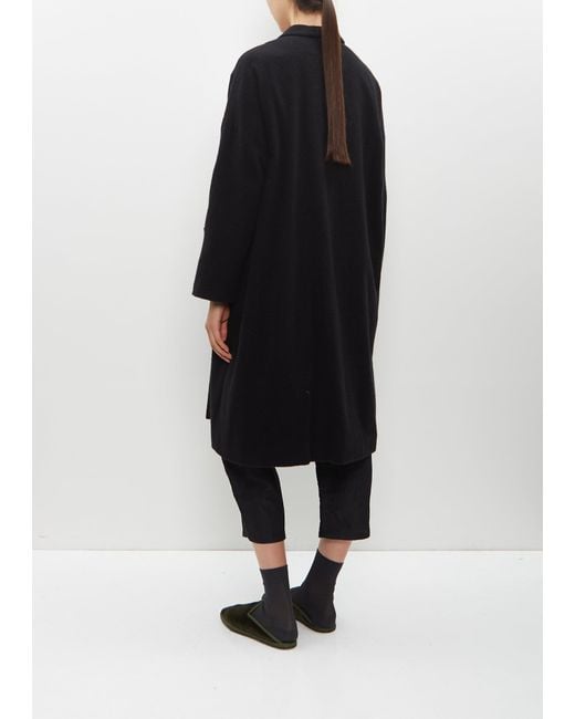 Apuntob Black Cashmere Wool Coat