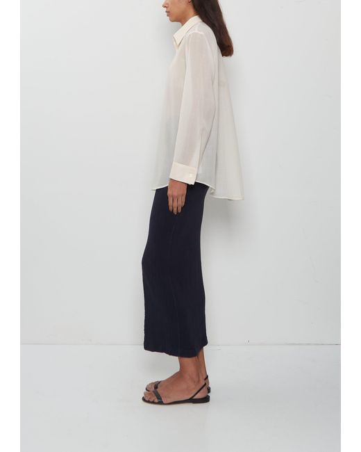 Issey Miyake White Sheer Wool Classic Collar Shirt