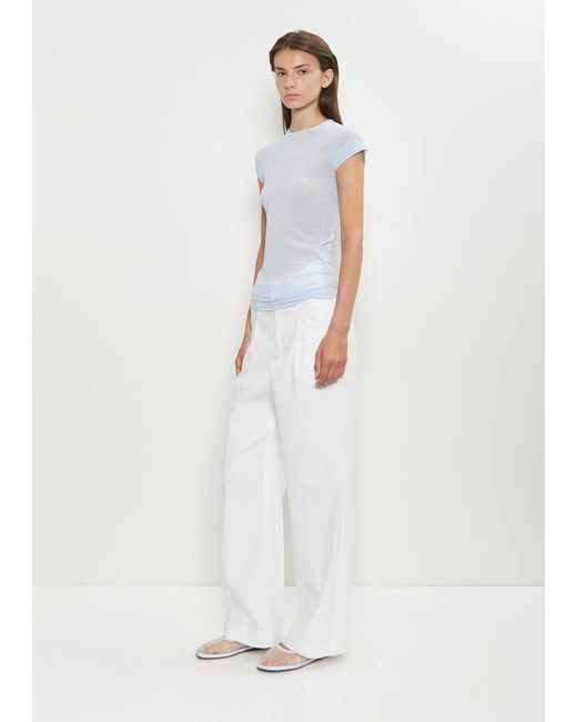 Issey Miyake White Washi Paper Wide Leg Pants