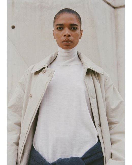 Sofie D'Hoore White Maffei Wool Turtleneck Pullover