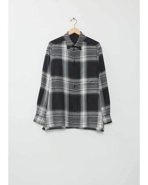 Yohji Yamamoto Black Button Down Plaid Blouson