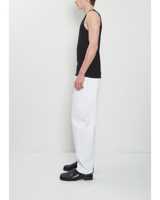 Lemaire Black Rib Cotton Linen Tank Top