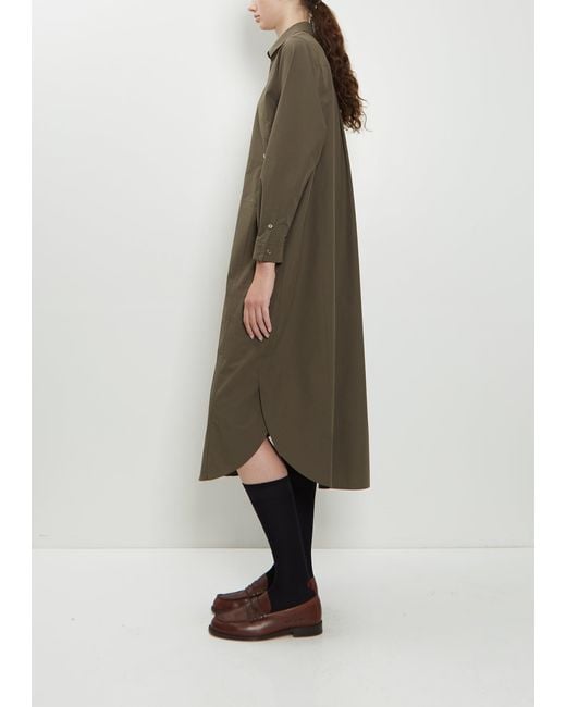 Minä Perhonen Green Breathing Cotton Shirt Dress