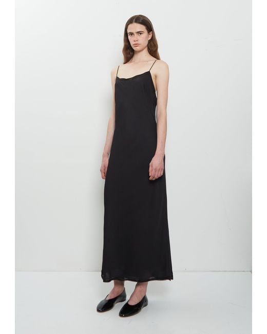 Totême Black Silk Satin Slip Dress