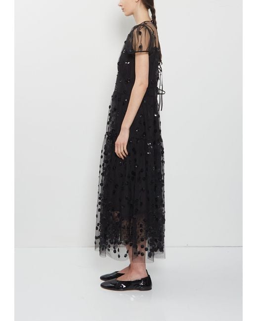 CECILIE BAHNSEN Black Nanna Tulle Dress