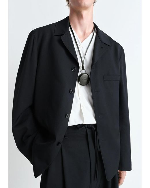 Lemaire White Molded Tape Necklace — Black