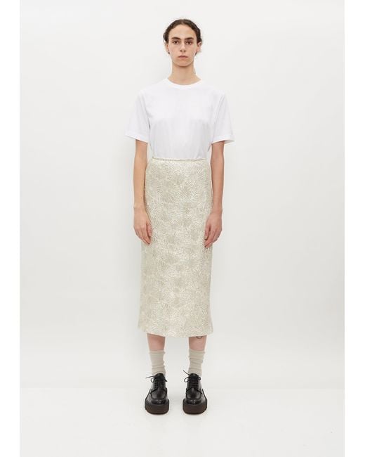 スカート DRIES VAN NOTEN Women Skirts 2410108428105 White Dries Van Noten Separ Silk Blend Skirt in White | Lyst