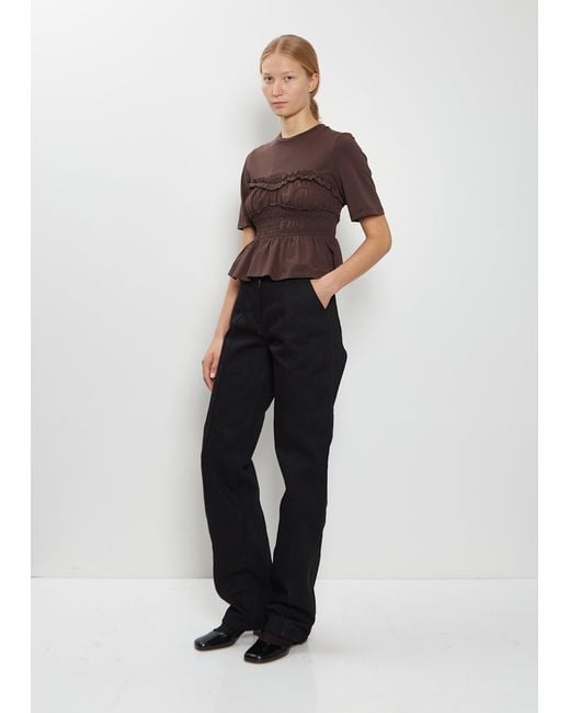 CECILIE BAHNSEN Black Bliss Cotton Denim Trousers