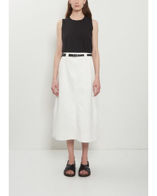 MHL by Margaret Howell White Leather Scout Belt
