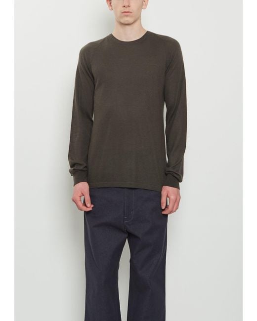 Frenckenberger Gray Longsleeve Raglan Cashmere T-shirt Mono
