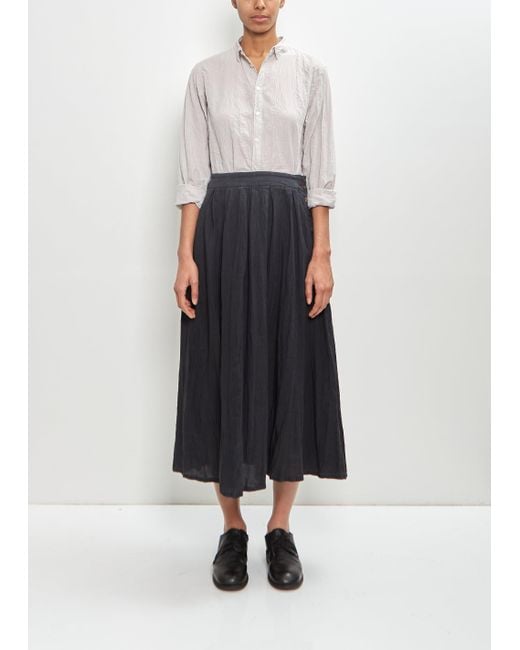 Pas De Calais White French Linen Box Pleat Skirt