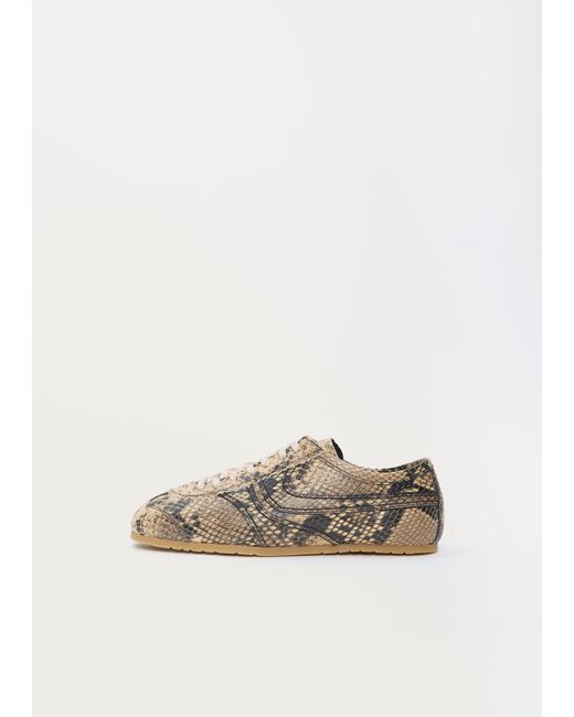 Dries Van Noten White Snake Effect Leather Trainer