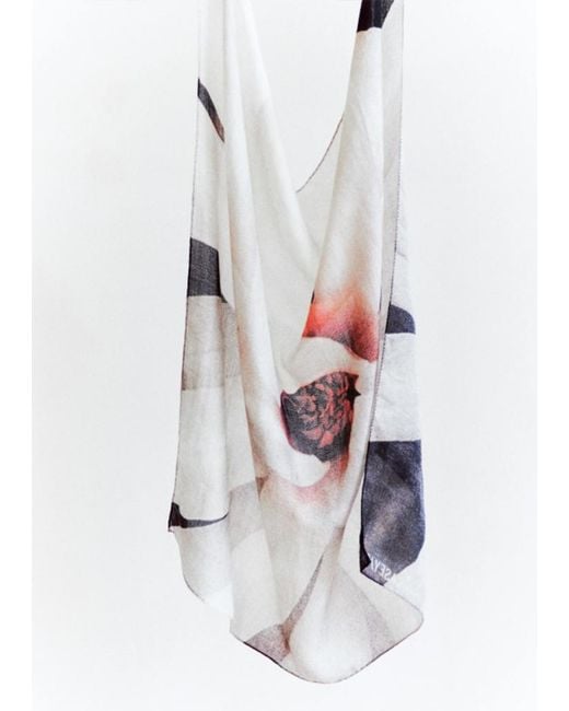 Casey Casey White Exclusive Silk Cashmere Scarf