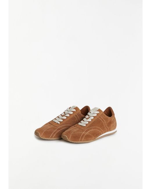Totême White Flex Suede Sneakers