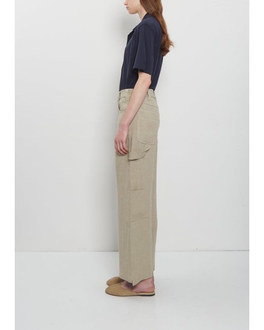 Meta Campania Collective Blue Frankie Heavyweight Linen Workwear Trousers