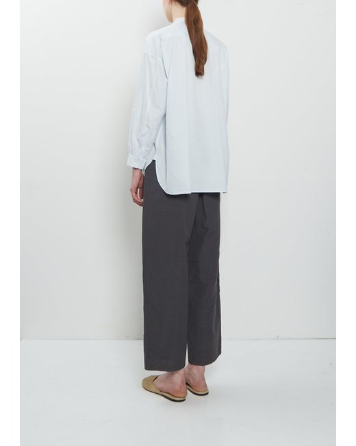 Arts & Science White Band Collar Simple Cotton Shirt