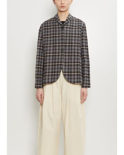 Apuntob Multicolor Cotton Wool Plaid Jacket