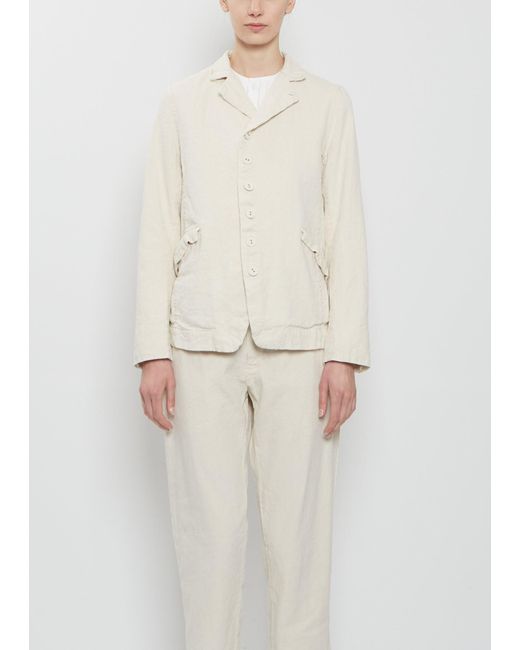 Pas De Calais White Linen Cotton Tailored Jacket