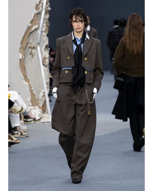 Sacai Brown Wool Suiting Pants