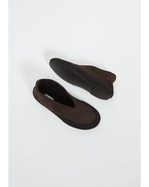 The Row Suede Fairy Shoe in Brown Lyst