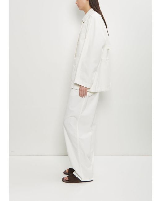 The Row White Elodianna Cotton Jacket