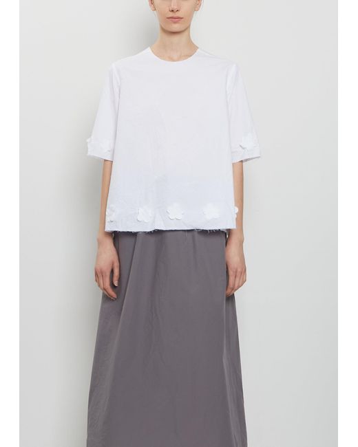 Scha White Paper Cotton Flowers V-back Top
