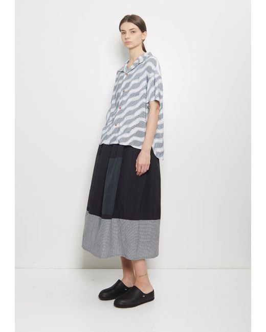 Visvim Blue Julie Open Collar Blouse