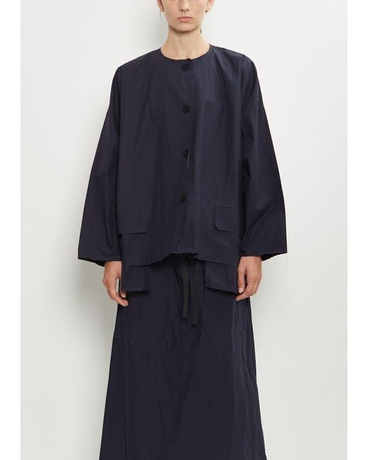 Scha Blue Button-down Volume Waxed Cotton 4b-oe Jacket