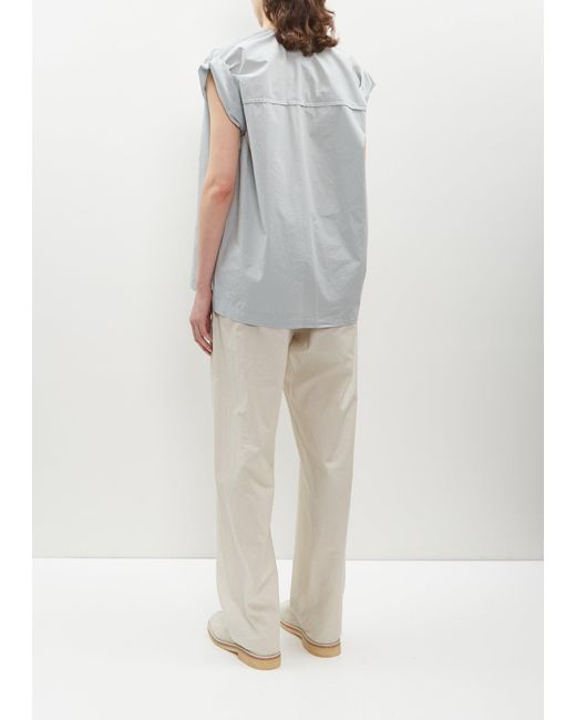 Lemaire Gray Cap Sleeve Top With Snaps
