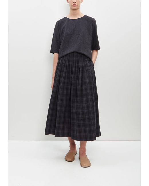 Apuntob Blue Tartan Popeline Skirt