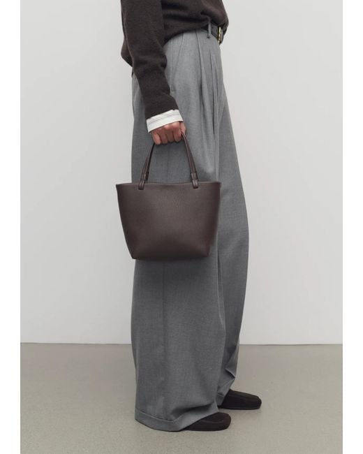 The Row Brown Park Leather Tote, Small