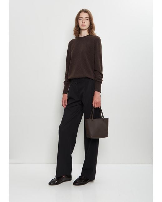 The Row Brown Park Leather Tote, Small
