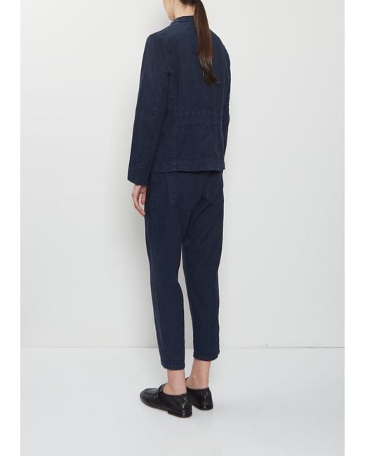 Pas De Calais Blue Linen Cotton Tailored Jacket