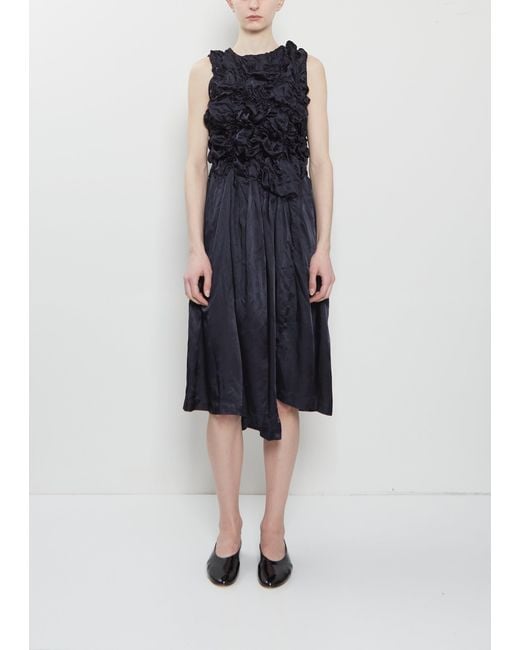Comme des Garçons Blue Satin Sleeveless Dress