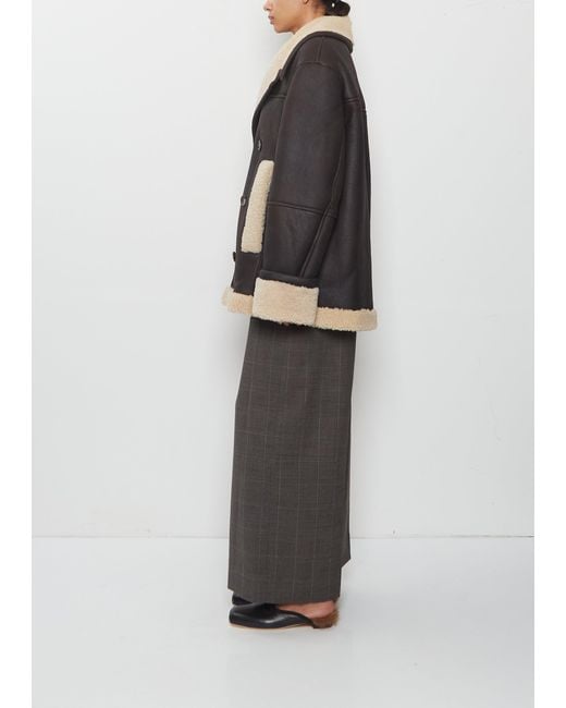 Simone Rocha Black Shearling Aviator Jacket