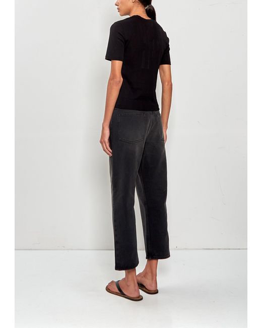 The Row Black Etina Cotton Top