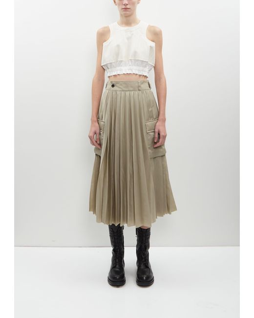 Sacai Natural Nylon Twill Skirt