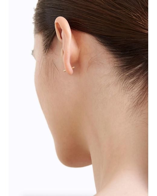 Shihara White Diamond Twist Pin Earring 01