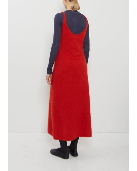 Auralee Red Alpaca Knit Dress