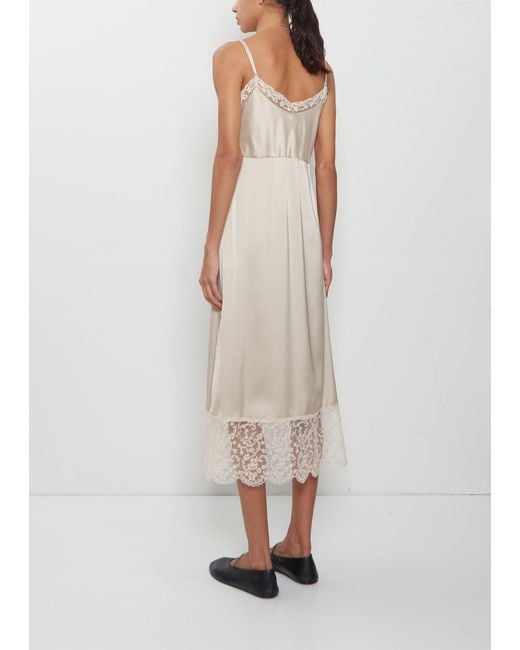 Simone Rocha White Lace Trim Satin Slip Dress