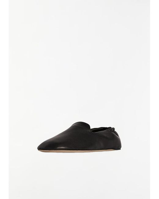 The Row White Casa Leather Slipper