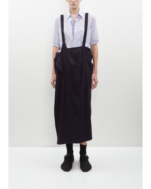 Y's Yohji Yamamoto Blue Wool-viscose Drape Jumper Skirt