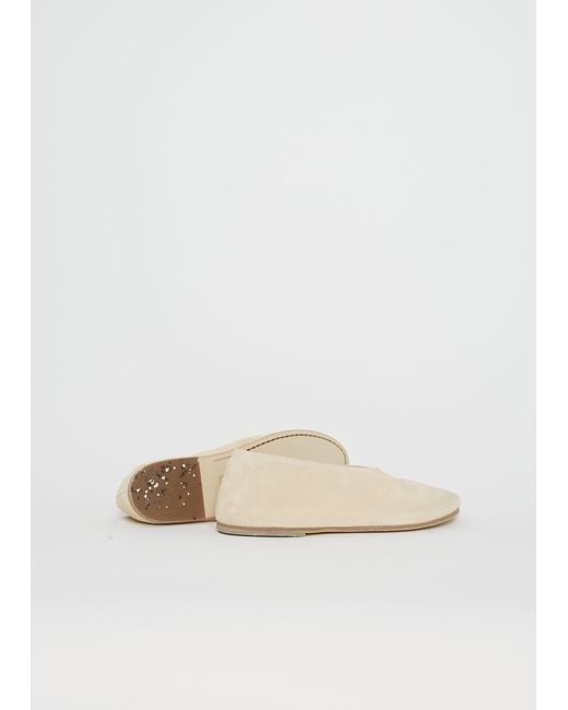 Marsèll White Coltellaccio Suede Ballerina Flats