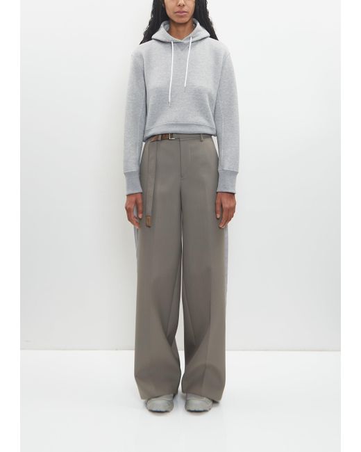 Sacai Gray Poly-wool Suiting Bonding Pants