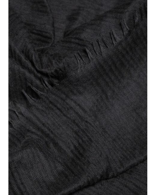 Begg x Co Black Staffa Cashmere Silk Solid Scarf