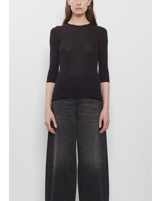 6397 Black Heirloom Cotton Silk Elbow Tee