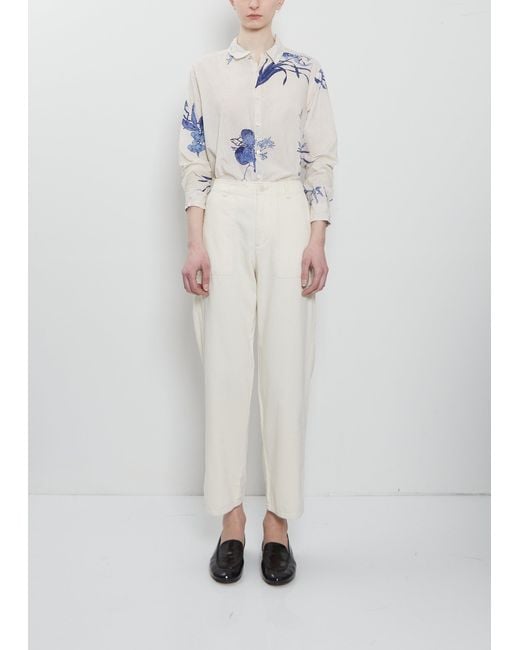 Pas De Calais White Natural Denim Baker Pants