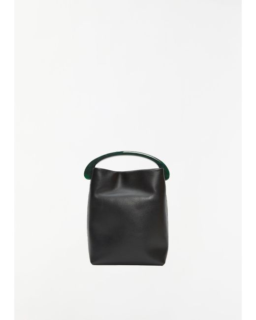 Dries Van Noten Black Tumbled Calf Leather Bag