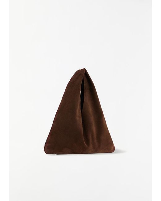 The Row Brown Suede Bindle, Small