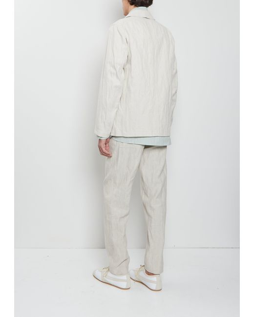 Dries Van Noten White Braxton Cotton Linen Jacket